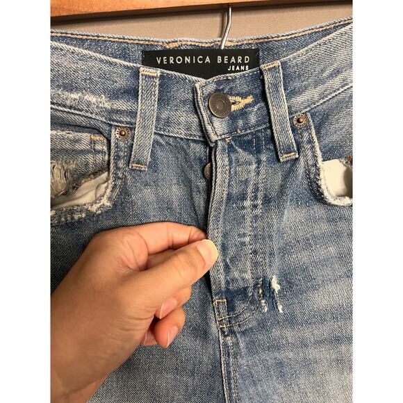 Veronica Beard Jeans 24 Blue Classic High Rise Straight Leg Light Wash Casual - Picture 10 of 16